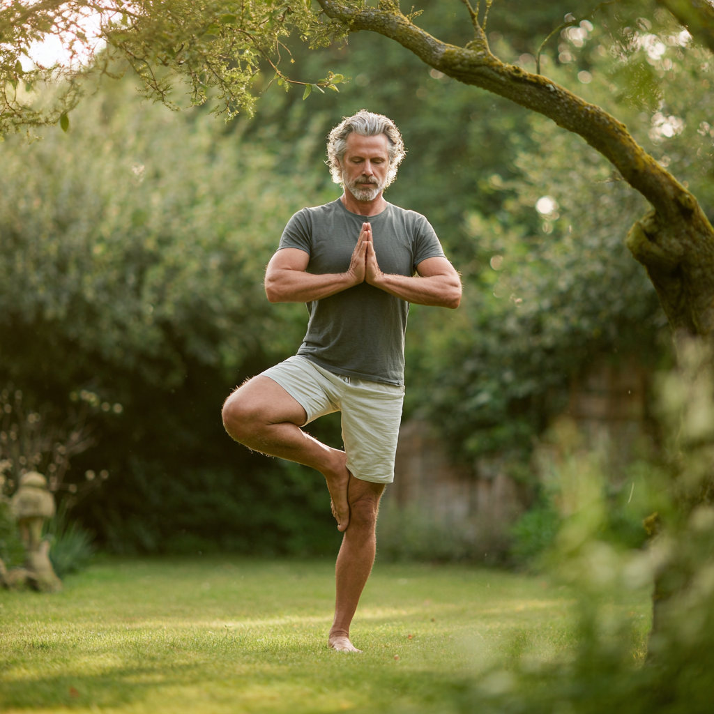 Mediu liniștit pentru practica yoga cu elemente naturale și atmosferă calmă